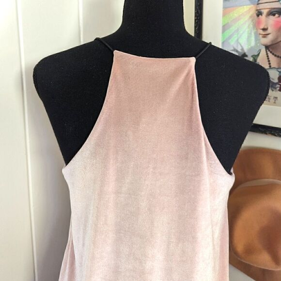 Aqua Sleeveless Rose Quartz Pink Velvet Top M Fairy Coquette Girl Whimsigoth - Picture 7 of 9